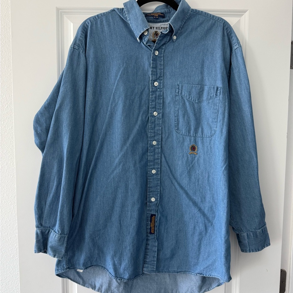Men's Denim Tommy Hilfiger Button Down Shirt